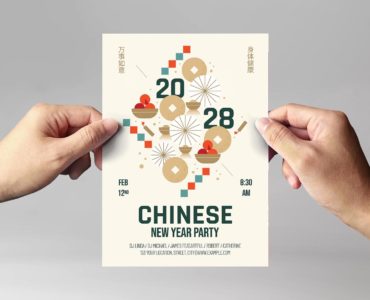 Contemporary Chinese New Year Flyer (PSD, AI, Vector Formats)