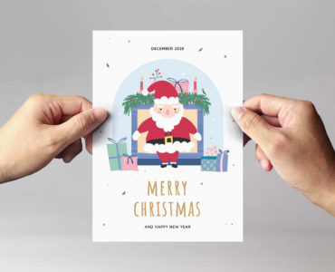 Christmas Flyer Santa Illustration (PSD, AI, Vector Formats)