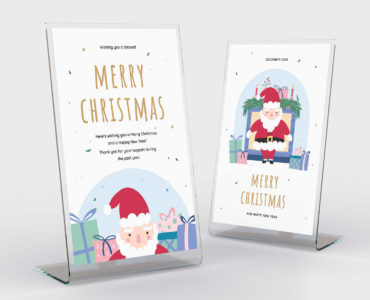 Christmas Flyer Santa Illustration (PSD, AI, Vector Formats)