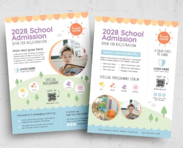 Kids Education School Flyer (PSD, AI, Vector Formats)