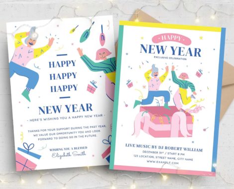 Modern New Year's Eve Party Flyer (PSD, AI, Vector Formats)