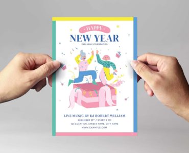 Modern New Year's Eve Party Flyer (PSD, AI, Vector Formats)