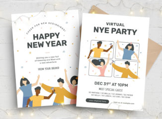 NYE Office Party Flyer Templates (PSD, AI, Vector Formats)