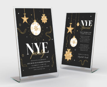 NYE Party Flyer template (PSD, AI, Vector Formats)