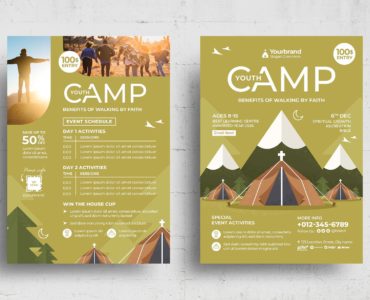 Church Youth Summer Camp Flyer (PSD, AI, Vector Formats)