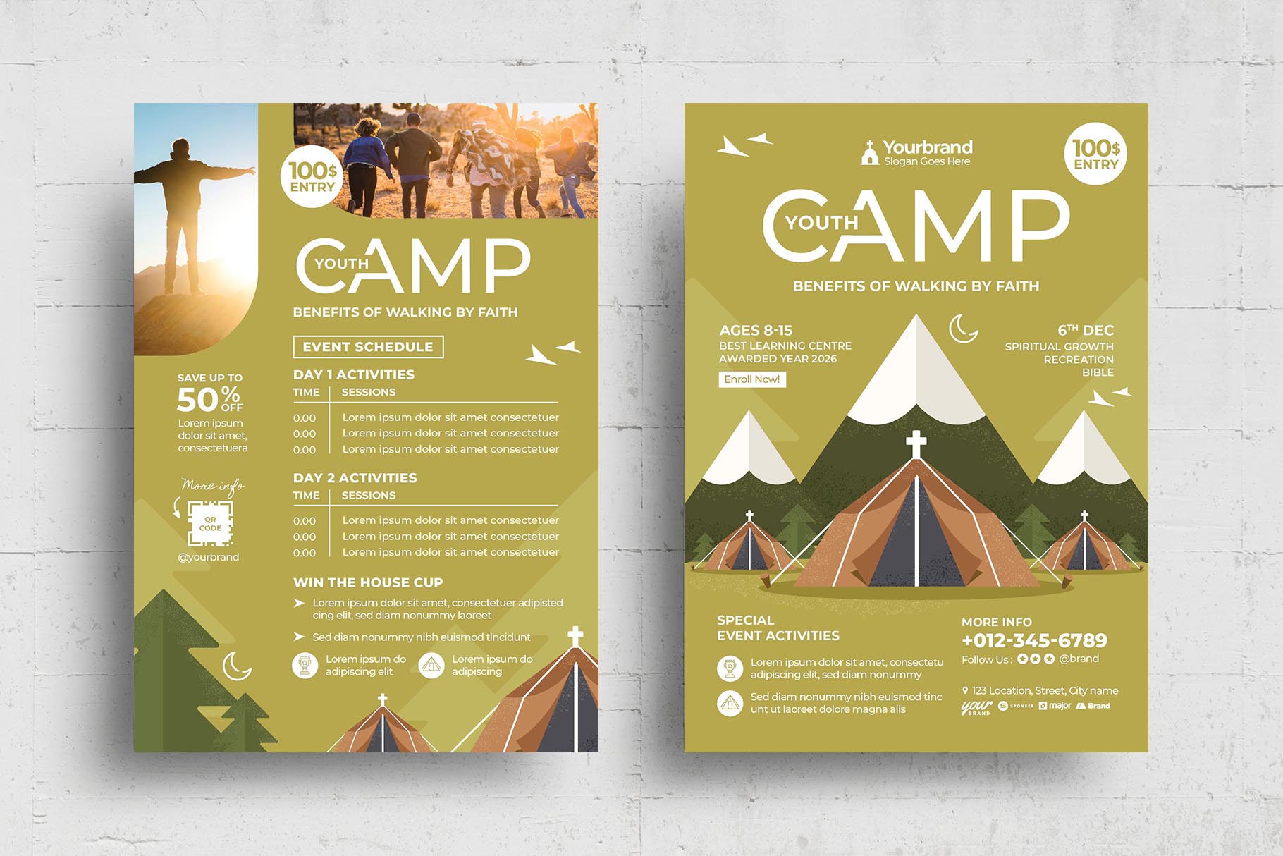 youth camp flyer template