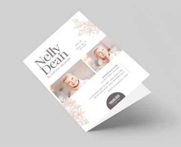 Funeral Service Brochure (PSD, AI, Vector Formats)With Floral