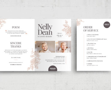 Funeral Service Brochure (PSD, AI, Vector Formats)With Floral