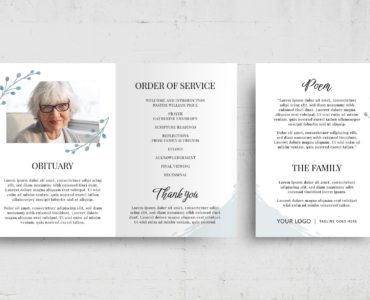 Simple Funeral Program Brochure (PSD, AI, Vector Formats)