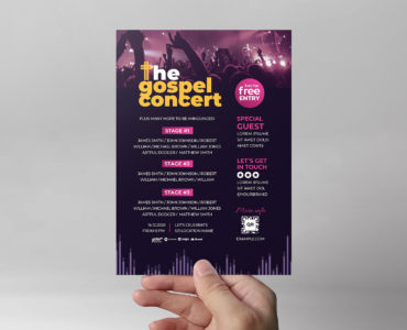 Gospel Church Concert Flyer (PSD, AI, Vector Formats)