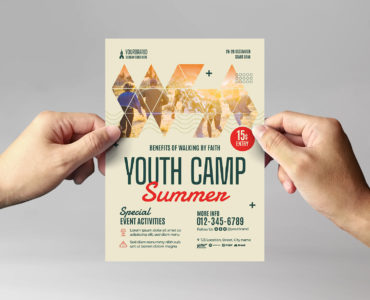 Modern Church Youth Camp Flyer (PSD, AI, Vector Formats)