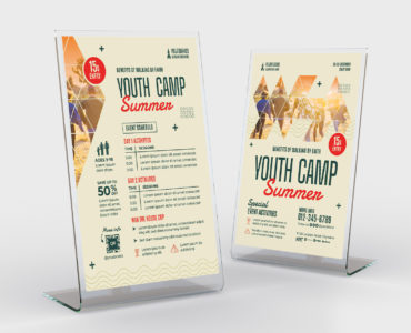 Modern Church Youth Camp Flyer (PSD, AI, Vector Formats)