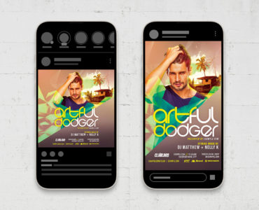 Summer Electro DJ Nightclub Flyer (PSD, AI, Vector Formats)