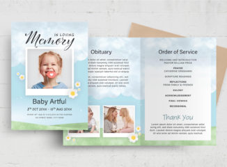 Child Baby Funeral Program (PSD, AI, Vector Formats)