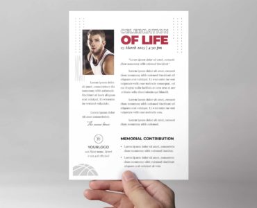 Basketball Funeral Memorial Flyer (PSD, AI, Vector Formats)
