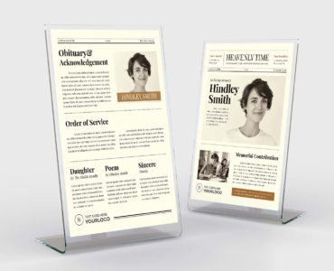 Newspaper Funeral Template (PSD, AI, Vector Formats)