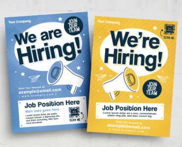 We Are Hiring Flyer Template (PSD, AI, Vector Formats)