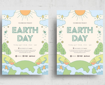 Earth Day Flyer Template (PSD, AI, Vector Formats)