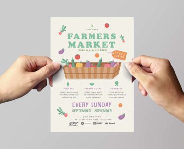 Farmers Market Flyer Poster Template (PSD, AI, Vector Formats)