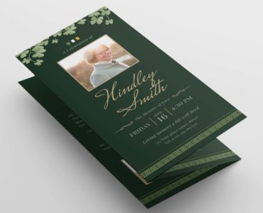 Irish Funeral Program & Brochure (PSD, AI, Vector Formats)