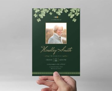 Irish Funeral Program & Brochure (PSD, AI, Vector Formats)