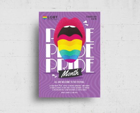 LGBT Pride Event Flyer (PSD, AI, Vector Formats)