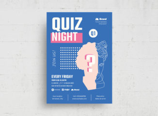 Modern Quiz Night Flyer (PSD, AI, Vector Formats)