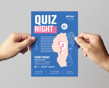 Modern Quiz Night Flyer (PSD, AI, Vector Formats)