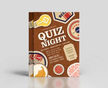 Pub Quiz Night Template Flyer (PSD, AI, Vector Formats)