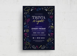 Trivia Night Flyer Poster Template (PSD, AI, Vector Formats)