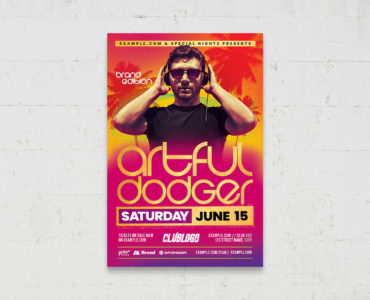 Club Flyer with Tropical Theme (PSD, AI, Vector Formats)