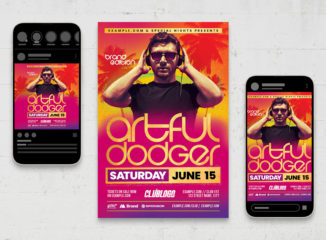Club Flyer with Tropical Theme (PSD, AI, Vector Formats)