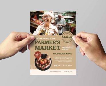 Modern Farmers Market Flyer Poster (PSD, AI, Vector Formats)