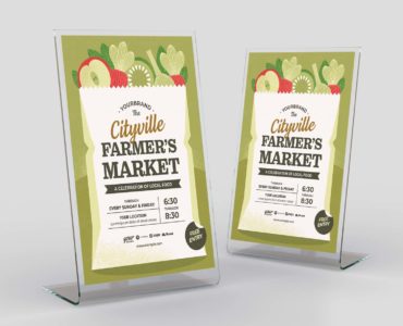 Organic Farmers Market Flyer (PSD, AI, Vector Formats)