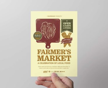 Farmers Market Food Flyer Template (PSD, AI, Vector Formats)