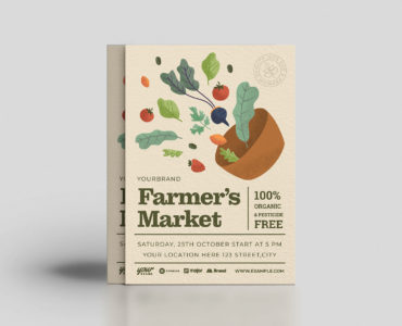 Rustic Farmers Market Flyer Template (PSD, AI, Vector Formats)
