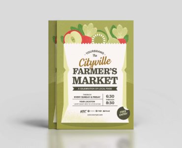 Organic Farmers Market Flyer (PSD, AI, Vector Formats)