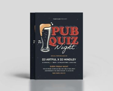 Pub Quiz Night Flyer Template (PSD, AI, Vector Formats)