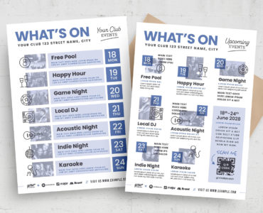 Weekly What's On Flyer Poster (PSD, AI, Vector Formats)
