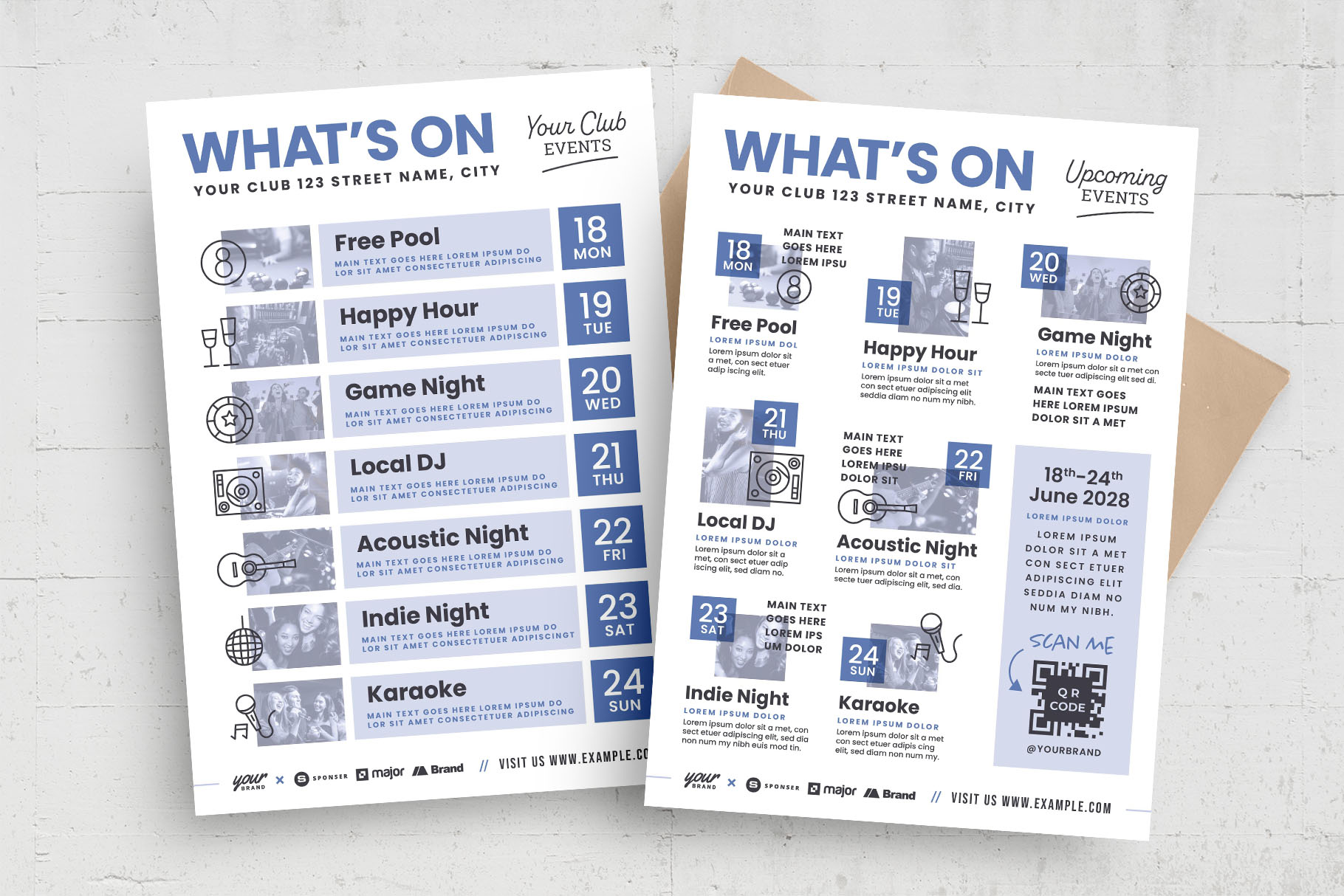 Weekly What's On Flyer Poster (PSD, AI, Vector Formats)