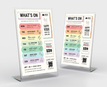 What's On Event Schedule Flyer (PSD, AI, Vector Formats)