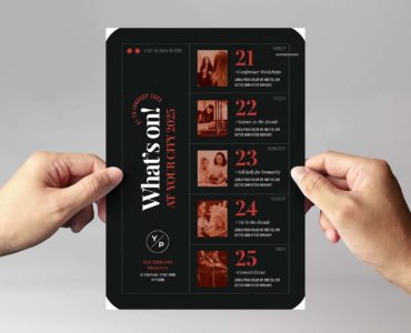 Simple What's On Poster Template (PSD, AI, Vector Formats)