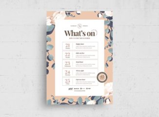 Elegant What's On Poster Template (PSD, AI, Vector Formats)