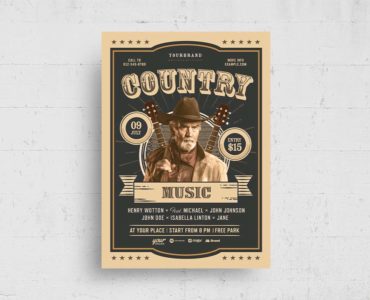 Country Music Flyer Template (PSD, AI, Vector Formats)
