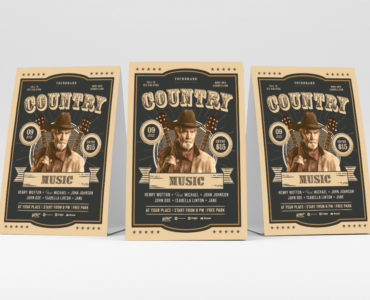 Country Music Flyer Template (PSD, AI, Vector Formats)