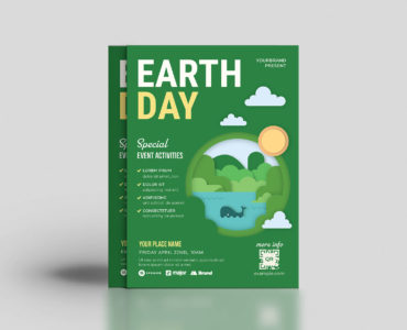 Modern Earth Day Flyer Template (PSD, AI, Vector Formats)