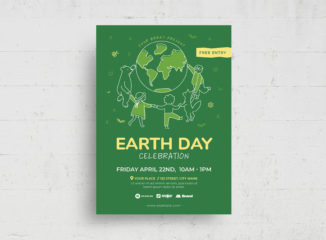 Simple Earth Day Flyer Template (PSD, AI, Vector Formats)