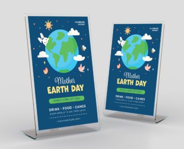 Cute Earth Day Flyer Template (PSD, AI, Vector Formats)