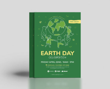Simple Earth Day Flyer Template (PSD, AI, Vector Formats)