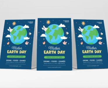 Cute Earth Day Flyer Template (PSD, AI, Vector Formats)